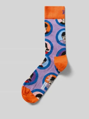 Skarpety z nadrukiem z motywem model 'The Beatles' Happy Socks Lawendowy