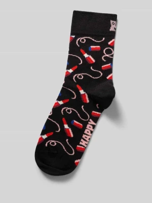 Skarpety z nadrukiem z motywem na całej powierzchni Happy Socks Czarny
