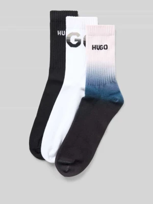Skarpety z napisem z logo w zestawie 3 szt. model ‘RIB RISING’ HUGO