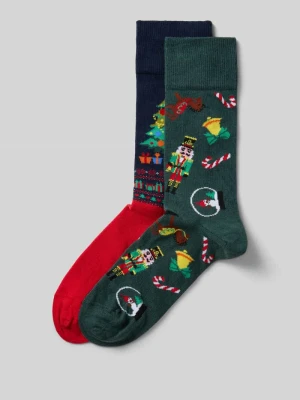 Skarpety z prążkowanymi wykończeniami w zestawie 2 szt. Christian Berg Men