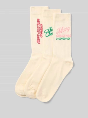 Skarpety z prążkowanymi wykończeniami w zestawie 3 szt. model ‘XMAS’ jack & jones