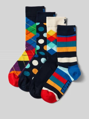 Skarpety z różnymi wzorami w zestawie 4 szt. Happy Socks