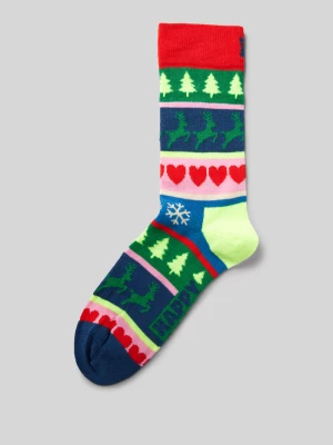 Skarpety z wyhaftowanym logo model ‘Christmas Stripe’ Happy Socks