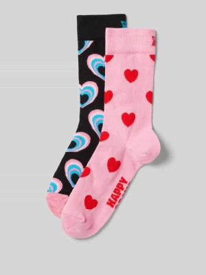 Skarpety z wyhaftowanym logo w zestawie 2 szt. model ‘Valentine’s Gift’ Happy Socks