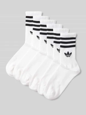 Skarpety z wyhaftowanym logo w zestawie 6 szt. model ‘Crew’ adidas Originals Biały