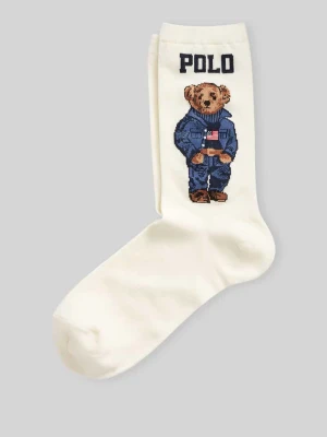 skarpety z wyhaftowanym motywem polo bear Polo Ralph Lauren Złamany biały