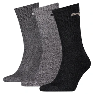 Skarpety za kostkę PUMA Unisex w paski — trójpak, Odzież, Szary,