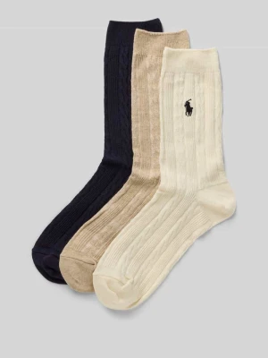 Skarpety ze ściegiem warkoczowym w zestawie 3 szt. Polo Ralph Lauren