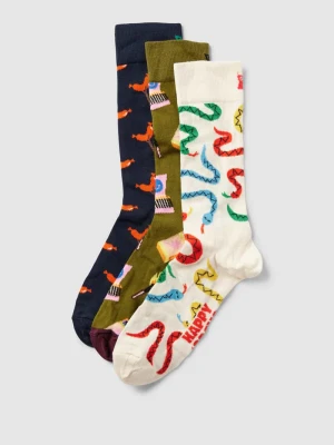 Skarpety ze wzorem na całej powierzchni model ‘Happy Camper’ w zestawie 3 szt. Happy Socks