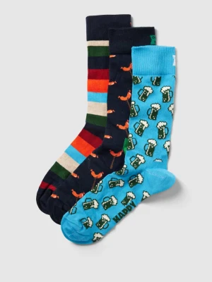 Skarpety ze wzorem na całej powierzchni model ‘Wurst and Beer’ w zestawie 3 szt. Happy Socks