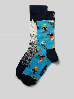 Skarpety ze wzorem z motywem w zestawie 2 szt. w pudełku prezentowym Happy Socks