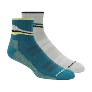 Skechers 2 Pack mężczyźni's Quarter Trail skarpety - Morski/Wielokolorowy