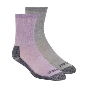 Skechers 2 Pack Womężczyźni's Crew Wool skarpety - Fioletowy/Szary