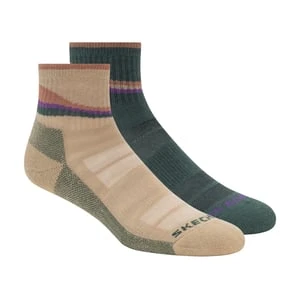 Skechers 2 Pack Womężczyźni's Trail Quarter skarpety - Jasnobezowy