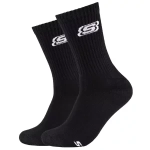 Skechers 2pk Tennis Cushioned Socks SK41041-9999, Unisex, Czarne, skarpetki, bawełna, rozmiar: 35-38