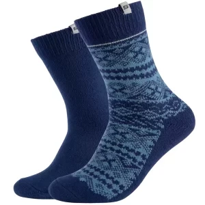 Skechers 2PPK Men Casual Fashion Jacquard Socks SK41049-5501, Męskie, Granatowe, skarpetki, poliester, rozmiar: 39-42