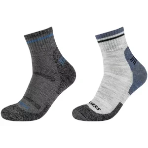 Skechers 2PPK Men Trail Wool Quarter Socks SK42052-9300, Męskie, Szare, skarpetki, wełna, rozmiar: 43-46