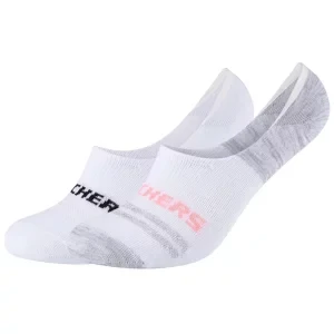 Skechers 2PPK Mesh Ventilation Footies Socks SK44008-1001, Unisex, Białe, skarpetki, bawełna, rozmiar: 43-46