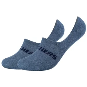 Skechers 2PPK Mesh Ventilation Footies Socks SK44008-5500, Unisex, Niebieskie, skarpetki, bawełna, rozmiar: 35-38
