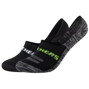 Skechers 2PPK Mesh Ventilation Footies Socks SK44008-9997, Unisex, Czarne, skarpetki, bawełna, rozmiar: 35-38
