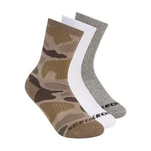 Skechers 3 Pack Boys' Crew Camo skarpety - Moro