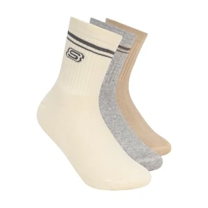 Skechers 3 Pack Boys' Low Crew skarpety - Naturalny/Wielokolorowy