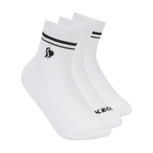 Skechers 3 Pack Girls' Low Crew Ribbed skarpety - Bialy