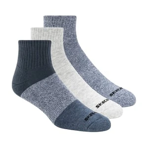 Skechers 3 Pack mężczyźni's Colorblock Quarter skarpety - Niebieski