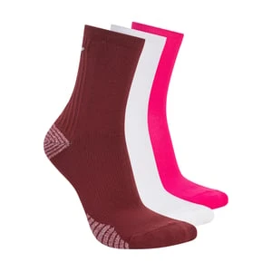 Skechers 3 Pack Womężczyźni's Half Terry Low Crew skarpety - Burgund/Rozowy