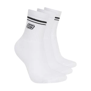 Skechers 3 Pack Womężczyźni's Low Crew Varsity skarpety - Bialy