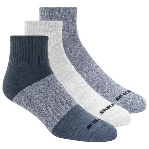 Skechers 3pk Mens Qtr Colorbloc Socks S118998-BLU, Męskie, Wielokolorowe, skarpetki, poliester, rozmiar: 41-46