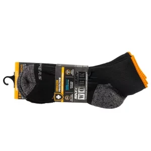 Skechers 3pk Mens Work Qtr Socks S115423-BLK, Męskie, Czarne, skarpetki, poliester, rozmiar: 41-46