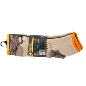 Skechers 3pk Mens Work Qtr Socks S115423-SAND, Męskie, Beżowe, skarpetki, poliester, rozmiar: 41-46