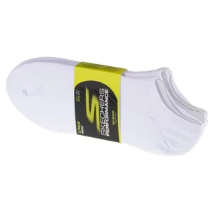 Skechers 3pk No Show Stretch Socks S101715-WHT, Męskie, Białe, skarpetki, poliester, rozmiar: 41-46