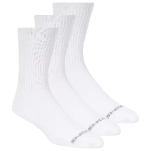 Skechers 3pk Unisex Non Terry Crew S601102-100, Unisex, Białe, skarpetki, bawełna, rozmiar: 43-46