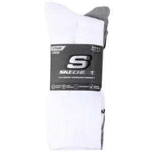 Skechers 3pk Unisex Non Terry Crew S601102-107, Unisex, Białe, skarpetki, bawełna, rozmiar: 43-46