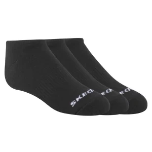 Skechers 3pk Unisex Non Terry No Show S114041-001, Unisex, Czarne, skarpetki, bawełna, rozmiar: 43-46