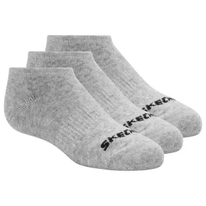 Skechers 3pk Unisex Non Terry No Show S114041-020, Unisex, Szare, skarpetki, bawełna, rozmiar: 39-42