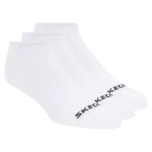 Skechers 3pk Unisex Non Terry No Show S114041-100, Unisex, Białe, skarpetki, bawełna, rozmiar: 39-42
