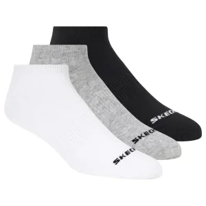 Skechers 3pk Unisex Non Terry No Show S114041-107, Unisex, Białe, skarpetki, bawełna, rozmiar: 39-42
