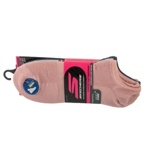 Skechers 3pk Womens Microfiber Non Terry No Show S101720-HPKNV, Damskie, Wielokolorowe, skarpetki, Mikrofibra, rozmiar: