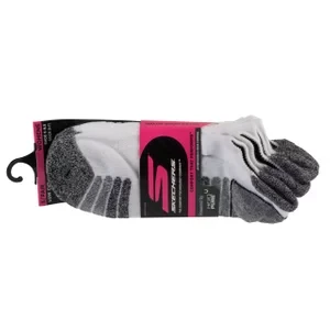 Skechers 3pk Womens Perf Grey Color Pop S110098-HWHT, Damskie, Białe, skarpetki, poliester, rozmiar: 36-40