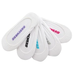 Skechers 5 Pack Non Terry Solid Liner skarpety - Bialy