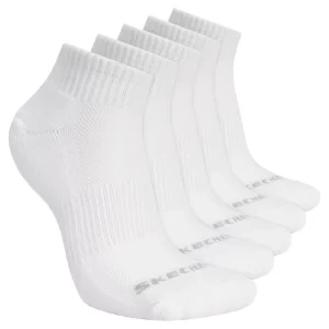 Skechers 5pk Unisex 1 / 2 Terry Qtr Crew S602095-100, Unisex, Białe, skarpetki, poliester, rozmiar: 39-42