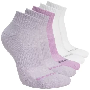 Skechers 5pk Unisex 1/2 Terry Qtr Crew S602095-501, Unisex, Fioletowe, skarpetki, poliester, rozmiar: 35-38