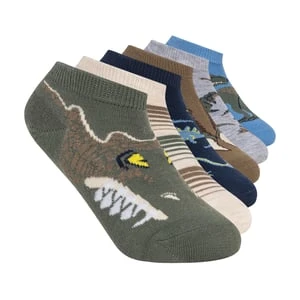Skechers 6 Pack Boys' Dino skarpety - Oliwkowy