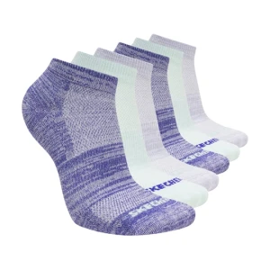 Skechers 6 Pack Girls' Low Cut Color Stripe skarpety - Fioletowy