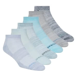 Skechers 6 Pack Womężczyźni's Low Cut Sport Stripe skarpety - Niebieski/Turkusowy