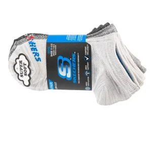 Skechers 6pk Boys No Terry Socks S112222-GRY, Unisex, Szare, skarpetki, poliester, rozmiar: 31-34