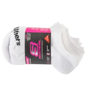 Skechers 6pk Girls Cotton Ns Socks S117880-WHT, Dla dziewczynki, Białe, skarpetki, nylon, rozmiar: 27,5-35,5